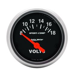Picture of AutoMeter 3391 Gauge, Voltmeter, 2 1/16" , 18v, Elec, Sport-Comp