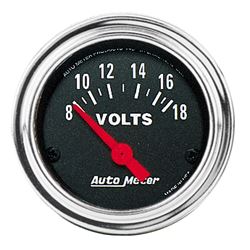 Picture of AutoMeter 2592 Gauge, Voltmeter, 2 1/16" , 18v, Elec, Traditional Chrome
