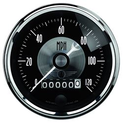 Picture of AutoMeter 2088 Gauge, Speedo, 3 3/8" , 120mph, Elec. Program W/wheel Odo, Prestige Blk. Diamond