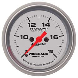 Picture of AutoMeter 4370 Gauge, Air/fuel Ratio-Wideband, Analog, 2 1/16" , 8:1-18:1, Stpr Mtr, Ultra-Lite
