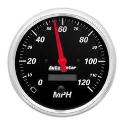Picture of AutoMeter 1489 Gauge, Speedometer, 5" , 120mph, Elec. Prog. W/ Lcd Odo, Designer Black