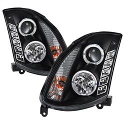 Picture of Spyder 5011060 Projector Headlights - Xenon/hid - Led Halo - Drl - Black - High H4