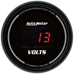 Picture of AutoMeter 6393 Gauge, Voltmeter, 2 1/16" , 18v, Digital, Black Dial W/ Red Led