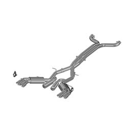 Picture of MBRP S7032409 3"; Dual Cat Back; Quad Tips; Street Version; T409