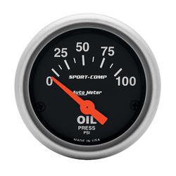 Picture of AutoMeter 3327 Gauge, Oil Pressure, 2 1/16" , 100psi, Electric, Sport-Comp