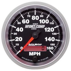 Picture of AutoMeter 3688 Gauge, Speedometer, 3 3/8" , 160mph, Elec. Programmable, Sport-Comp Ii