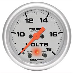 Picture of AutoMeter 4383 Gauge, Voltmeter, 2 1/16" , 18v, Digital Stepper Motor W/peak & Warn, Ultra-Lite