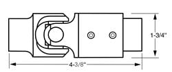 Picture of Borgeson 034952 Steering Universal Joint/vibration Damper; Steel; 3/4dd X 1dd
