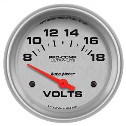 Picture of AutoMeter 4491 Gauge, Voltmeter, 2 5/8" , 18v, Electric, Ultra-Lite