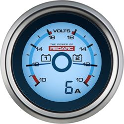 Picture of REDARC G52VVA DUAL VOLTAGE 52MM GAUGE WITH OPTIONAL CURRENT DISPLAY