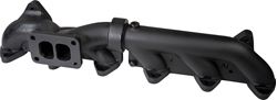 Picture of ATS Diesel 2049272326 2007.5+ Dodge 6.7l Common Rail Cummins Stock Replacement 2-Piece Holset 351ve Flange Front & Rear Egr Ports Exhaust Manifold Comes Assembled With Black High Temperature Coating And Pre-Tapped For Ebp Sensor