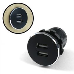 Picture of Keep It Clean Wiring KICUSB02 Black Dash Mount Dual Port USB Charger - Replaces Cigarette Lighter