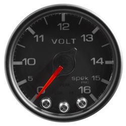 Picture of AutoMeter P34432 Gauge, Voltmeter, 2 1/16" , 16v, Stepper Motor W/peak & Warn, Blk/blk, Spek-Pro