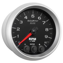 Picture of AutoMeter 5697 Gauge, Tach, 3 3/8" , 10k Rpm, In-Dash W/ Shift Light & Peak Mem, Elite
