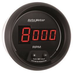 Picture of AutoMeter 6397 Gauge, Tach, 3 3/8" , 10k Rpm, In-Dash, Digital, Black Dial W/ Red Led