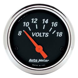 Picture of AutoMeter 1483 Gauge, Voltmeter, 2 1/16" , 18v, Elec, Designer Black