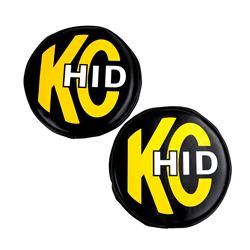 Picture of KC HiLiTES 5818 Kc Hilites Black Vinyl With Yellow Kc Hid Logo Light Cover Fits 8" Round Lights