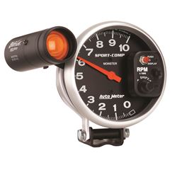 Picture of AutoMeter 3904 Gauge, Tachometer, 5" , 10k Rpm, Pedestal W/ Ext. Shift-Lite, Sport-Comp