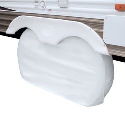 Picture of Classic Accessories 80-110-042801-00 Classic Accessories Over Drive Rv Dual Axle Wheel Cover, Wheels 27"-30"dia, White