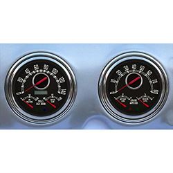 Picture of New Vintage USA 47372-01 Gauge Kit, Woodward 3-N-1, Analog, Fuel Level/oil Pressure/speedometer/tachometer/voltmeter/water Temperature, Black Face, Chevy Truck 1947-53, Kit