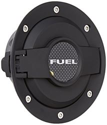 Picture of Drake Muscle Cars MO-210001-BLACK Billet Aluminum Fuel Door