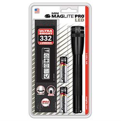 Picture of MagLite SP2P01H Mini Pro Led 2-Cell Aa Flashlight With Holster Black -