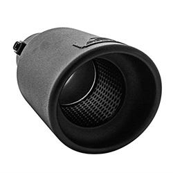 Picture of DC Sports EX-1012B Performance Bolt-On Resonated Muffler Slant Tip With Clamps And Adapters For Fitment On Most Cars, Sedans, And Trucks Matte Black Powdercoat