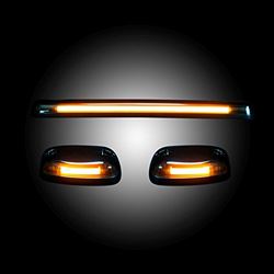 Picture of Recon 264156BKHP 07-13 Silverado/sierra 2500/3500 Smoked Cab Roof Light Lens W/ Amber High-Power Oled Bar-Style Led
