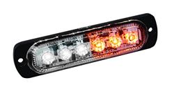 Picture of CUSTER PRODUCTS INC STR61AW Amber, White Led Ultra Slim Strobe 6-Watt Cree, 480 Lumens, 4 1/2 Inlong, 19 Fla