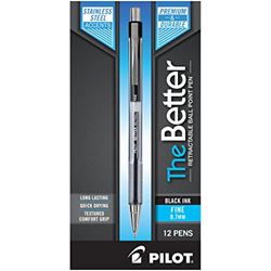 Picture of ShurTrax 30000 The Better Ball Point Pen Refillable & Retractable Ballpoint Pens, Fine Point, Black Ink, 12-Pack