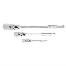 Picture of GearWrench  81276T 3 Pc. 1/4", 3/8" & 1/2" Drive 90 Tooth Locking Flex Head Teardrop Ratchet Set -