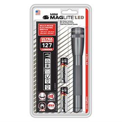 Picture of MagLite SP2209H Mini Led 2-Cell Aa Flashlight With Holster, Gray