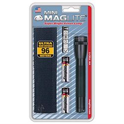 Picture of MagLite M2A01H Mini Incandescent 2-Cell Aa Flashlight With Holster, Black