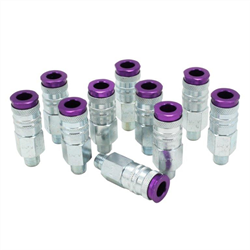 Picture of Milton Industries 765VC Colorfit Highflowpro Couplers V-Style Purple 1/4 Npt Male Box Of 10