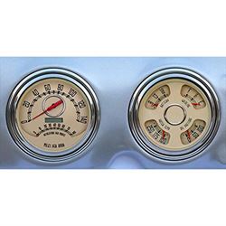 Picture of New Vintage USA 47373-02 Woodward 2 Gauge Kit Beige 47-53 Fits Chevy