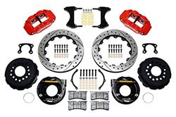 Picture of Wilwood 140-9219-DR FNSL4R Rear P-Brk Kit,12.88", Drill, Red