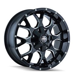 Picture of Mayhem 8015-8978M MAYHEM WARRIOR 8015 GLOSS BLACK MILLED 18X9 8-180 -12MM 124.1MM