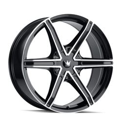Picture of Mazzi Wheels 371-8890B MAZZI STILTS 371 GLOSS BLACK MACHINED 18X8 6-120/6-132 30MM 74.5MM
