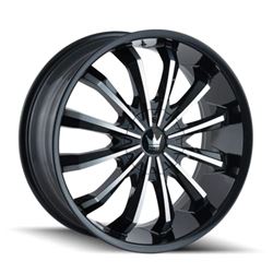 Picture of Mazzi Wheels 341-22904B MAZZI FUSION 341 GLOSS BLACK MACHINED 22X9.5 5-114.3/5-120 35MM 74.1MM