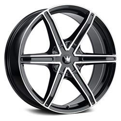 Picture of Mazzi Wheels 371-2837B MAZZI STILTS 371 GLOSS BLACK MACHINED 20X8.5 6-135/6-139.7 30MM 106MM