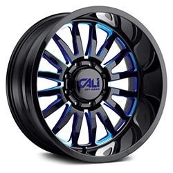 Picture of CALI OFF-ROAD 9110-2183BTB CALI OFF-ROAD SUMMIT 9110 GLOSS BLACK MILLED PRISM BLUE 20X10 6-139.7 -25MM 106MM
