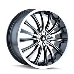 Picture of Mazzi Wheels 351-8709B MAZZI HYPE 351 GLOSS BLACK MACHINED 18X7.5 5-112/5-120 40MM 72.62MM