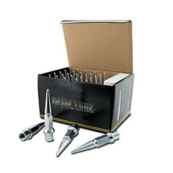 Picture of Metal Lugz 7206K8 Metal Lugz - Spiked Dually Lugz - Chrome 14x2.0 thread 4.9" overall length kit contains 32 Lugs & 1 Key