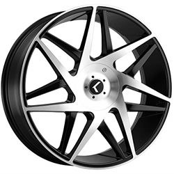 Picture of KRAZE KR192-2816BM38 KRAZE PHASE KR192 GLOSS BLACK MACHINED 20X8.5 5-112/5-114.3 38MM 72.62MM