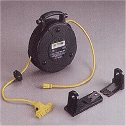 Picture of General Manufacturing 2200-3000 Mid-Size Power Supply Reel 40' 12/3 Sjtow Cord 15amp Triple Outlet W/gfci