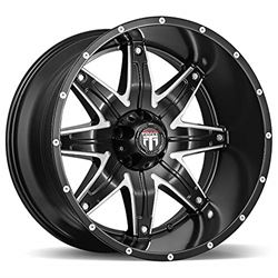 Picture of AMERICAN TRUXX AT185-22273M-44 AT185-221226M AMERICAN TRUXX LONESTAR AT185 SATIN BLACK MILLED 22X12 5-127 -44MM 78.1MM