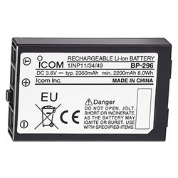 Picture of Icom BP296 CWR Wholesale 3" Black and White Outdoor Parts and Accessories  BP-296 Li-Ion Battery 3.6V 2350mAh for M37