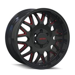 Picture of Mayhem 8110-2170BTR MAYHEM TRIPWIRE 8110 GLOSS BLACK MILLED PRISM RED 20X10 8-170 -19MM 130.8MM