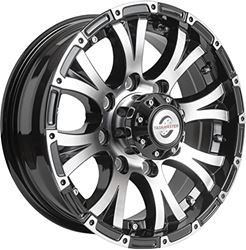 Picture of Taskmaster AX02660865BMFL Viking Series Machined Lip and Face Gloss Black Aluminum Trailer Wheel with Black Cap - 16" x 6" 8 On 6.5 *Trailer Use Only