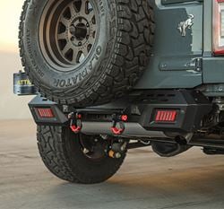 Picture of Attica 4x4 ATTFB01B102-BX Terra Series Modular Rear Bumper - Black - Powder Coated - Steel